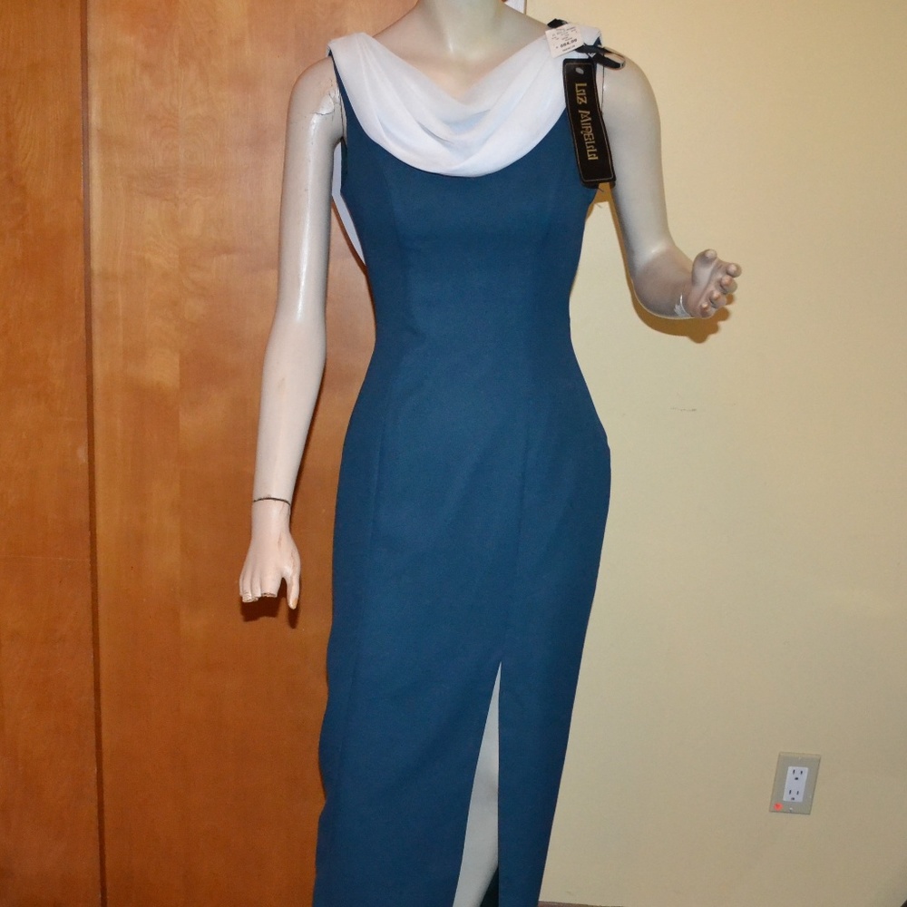 Liz Minelli Green Teal Formal Evening Dress S7NWT
